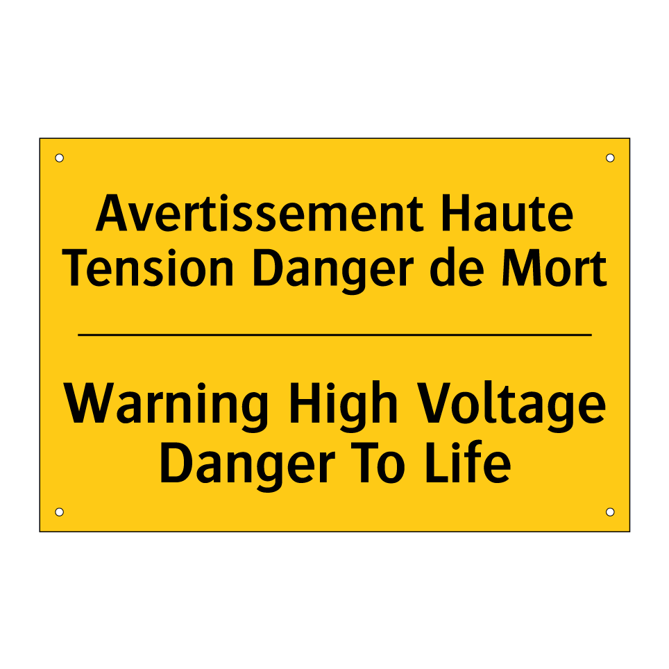 Avertissement Haute Tension Danger /.../ - Warning High Voltage Danger To /.../