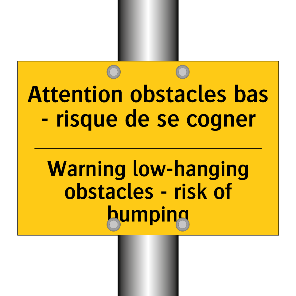 Attention obstacles bas - risque /.../ - Warning low-hanging obstacles /.../
