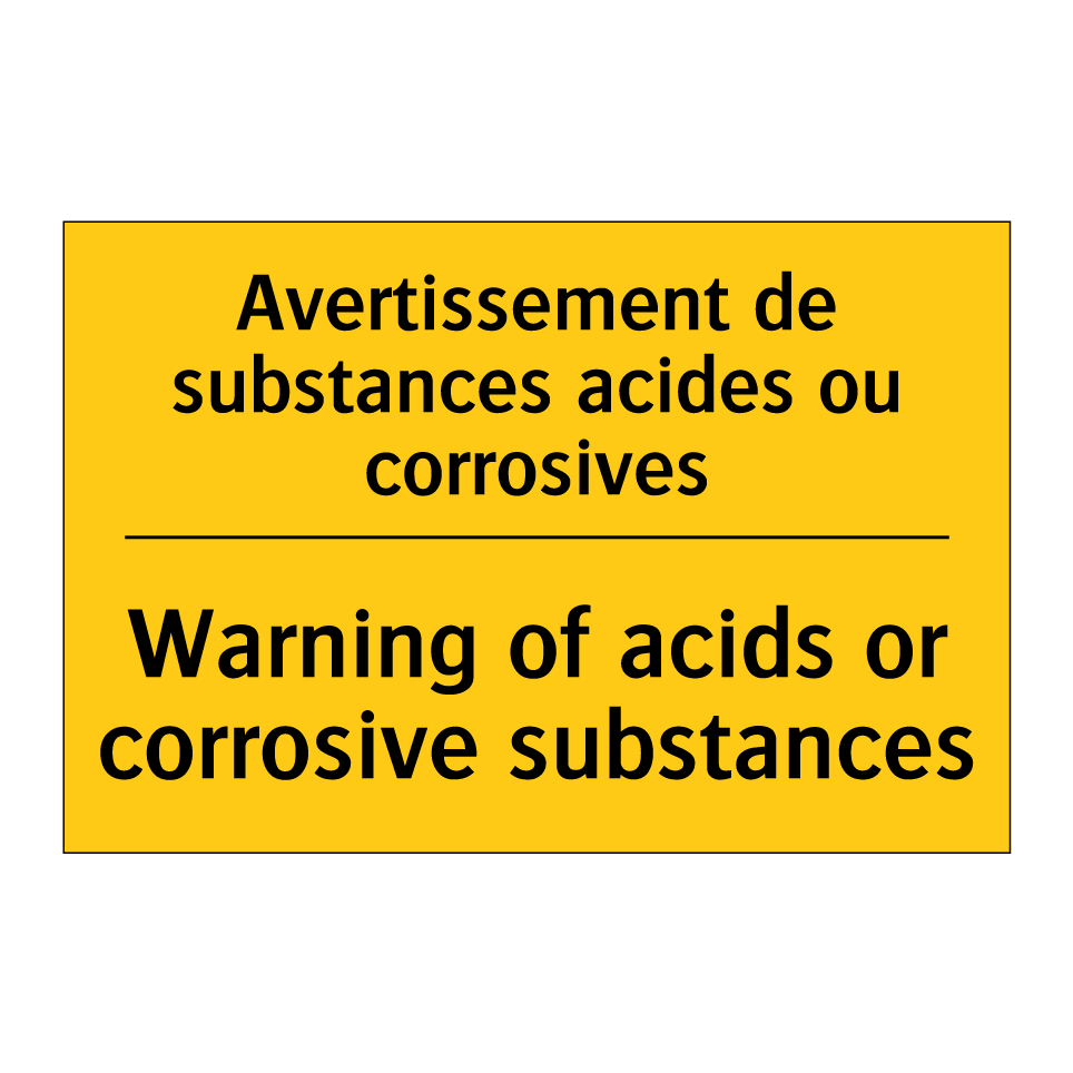 Avertissement de substances acides /.../ - Warning of acids or corrosive /.../