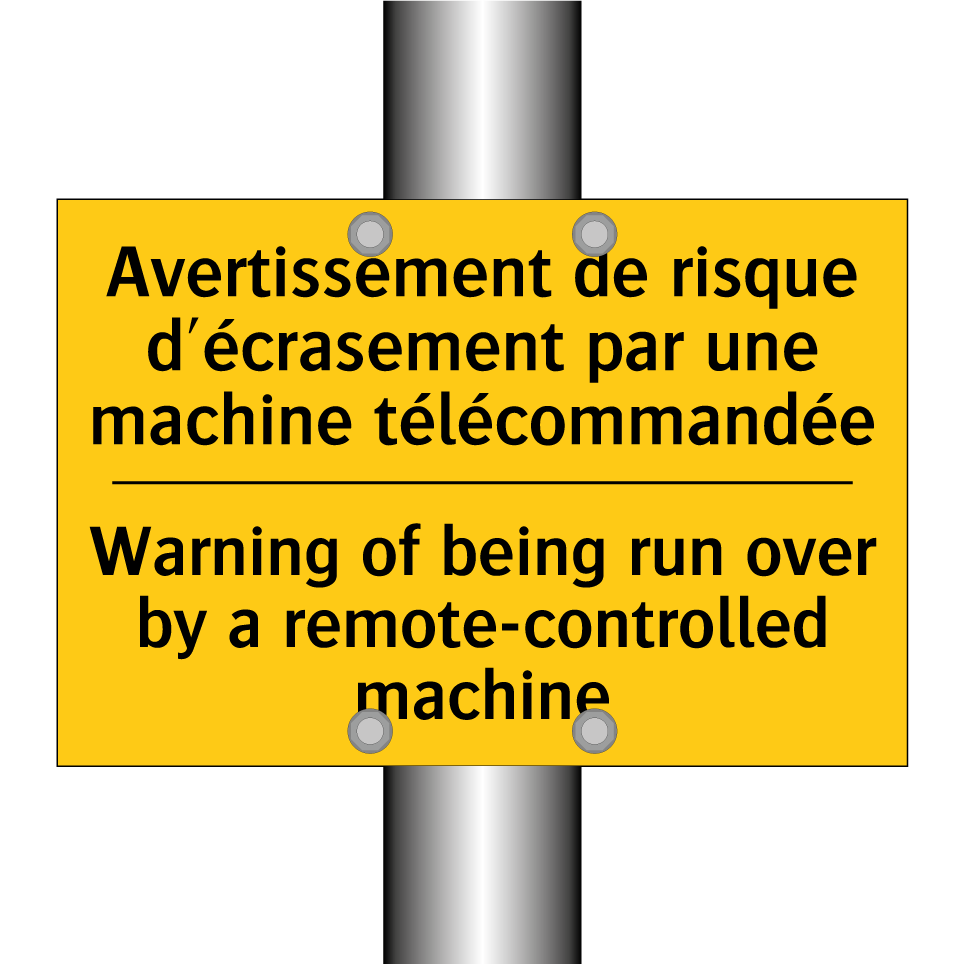 Avertissement de risque d'écrasement /.../ - Warning of being run over by a /.../