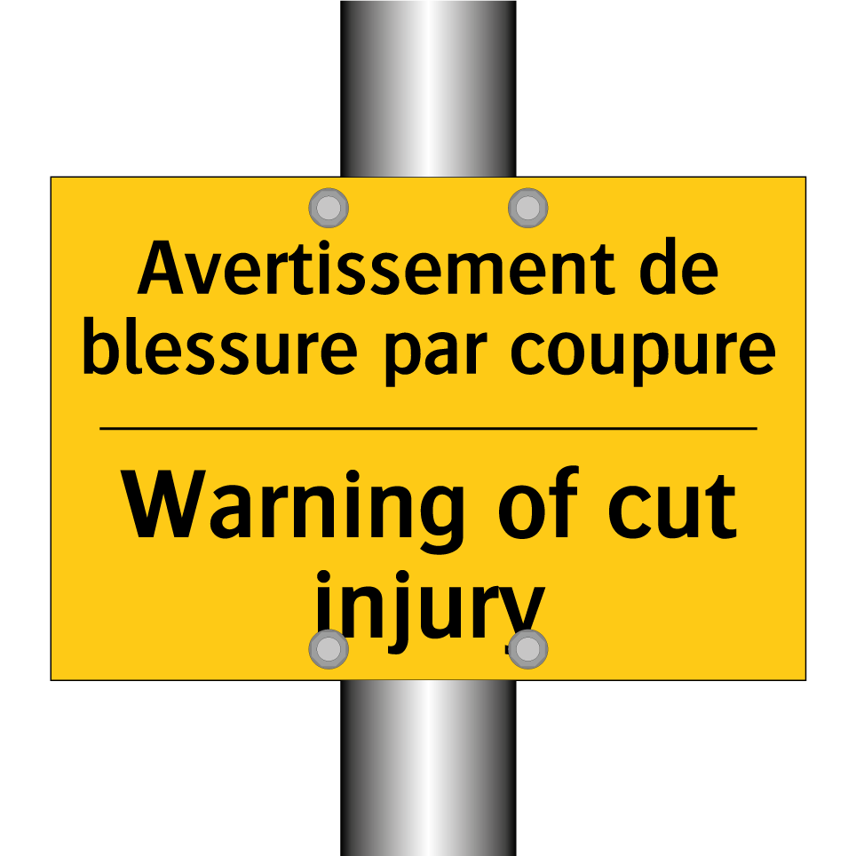 Avertissement de blessure par /.../ - Warning of cut injury