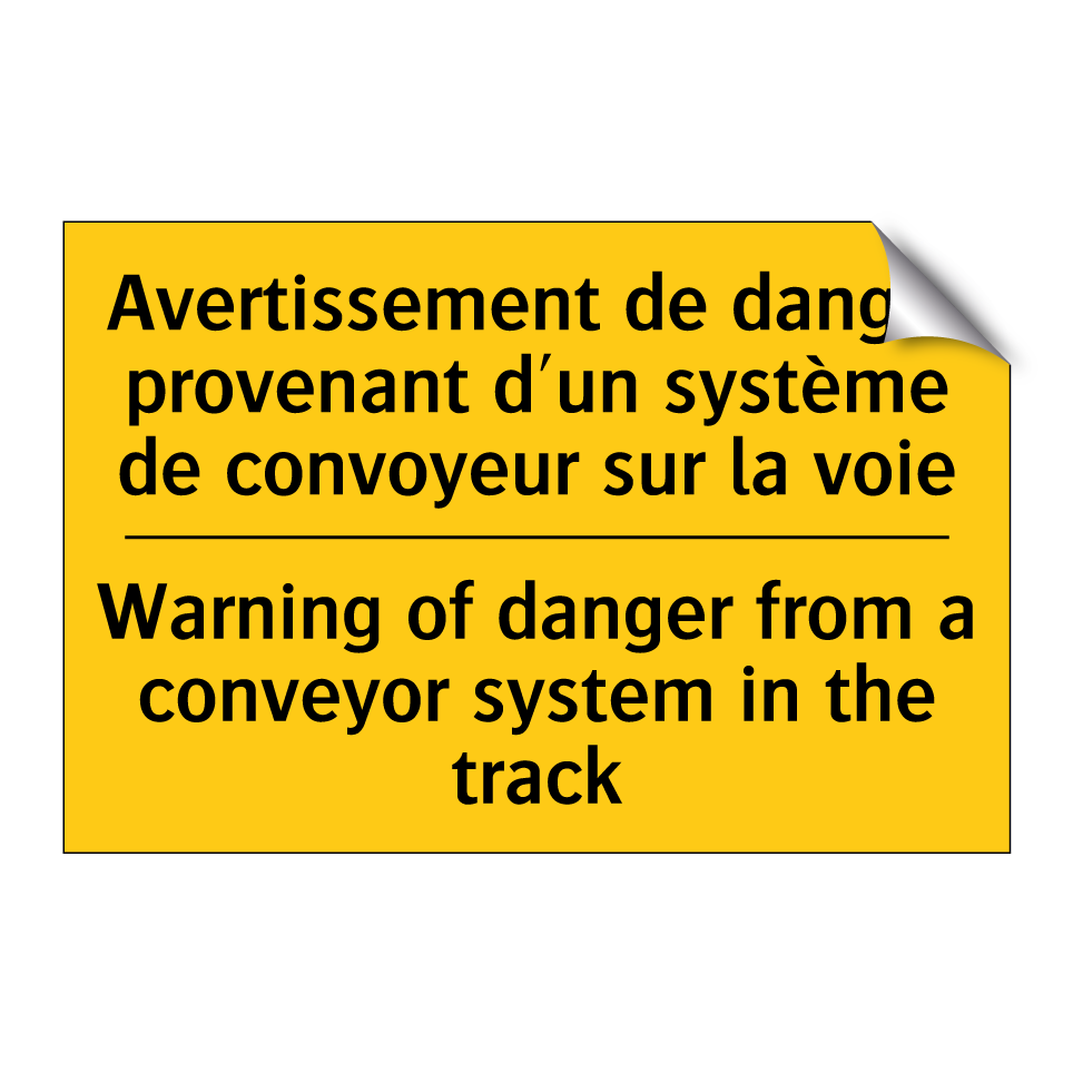 Avertissement de danger provenant /.../ - Warning of danger from a conveyor /.../