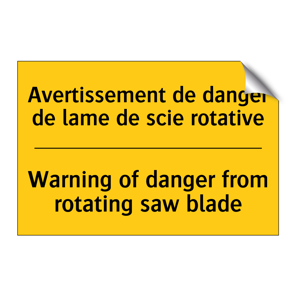 Avertissement de danger de lame /.../ - Warning of danger from rotating /.../