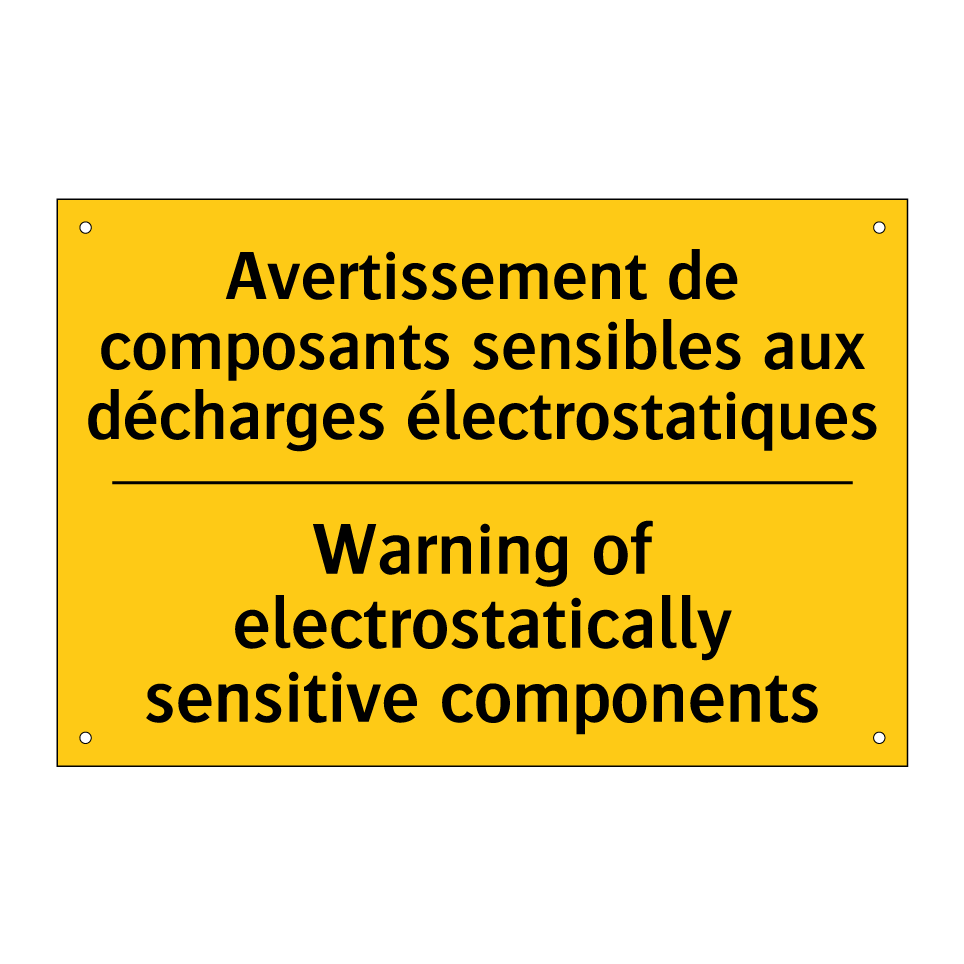 Avertissement de composants sensibles /.../ - Warning of electrostatically sensitive /.../