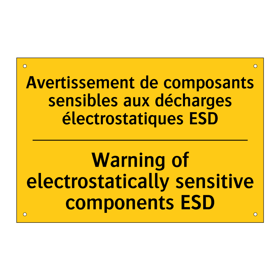 Avertissement de composants sensibles /.../ - Warning of electrostatically sensitive /.../