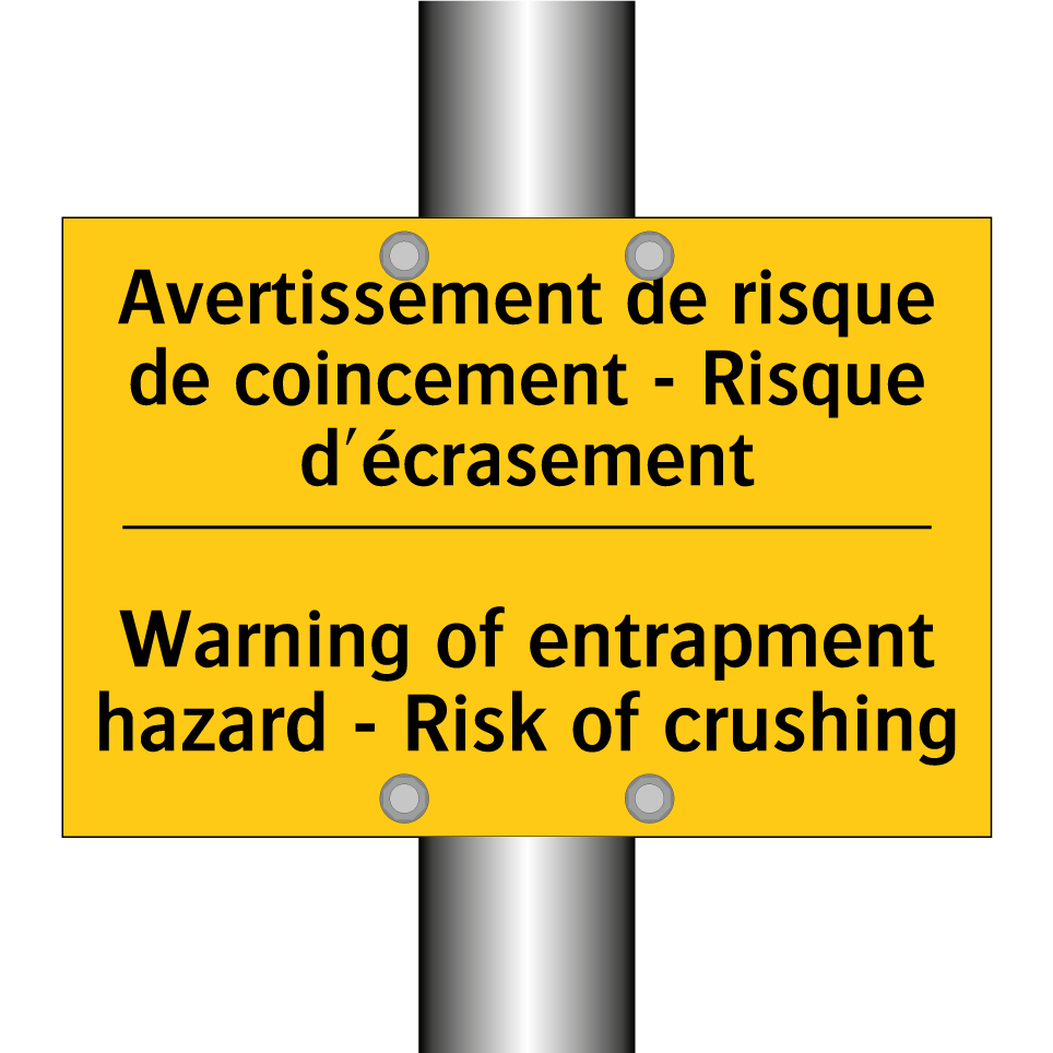 Avertissement de risque de coincement /.../ - Warning of entrapment hazard - /.../