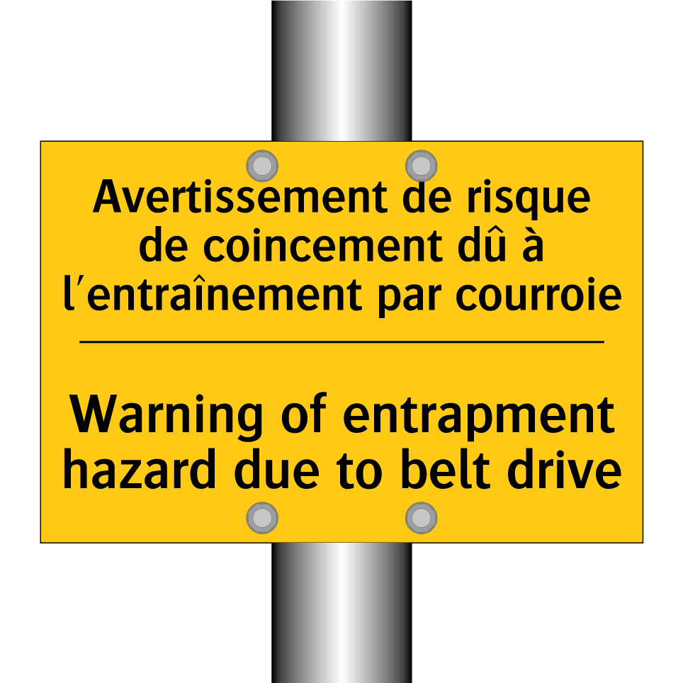 Avertissement de risque de coincement /.../ - Warning of entrapment hazard due /.../