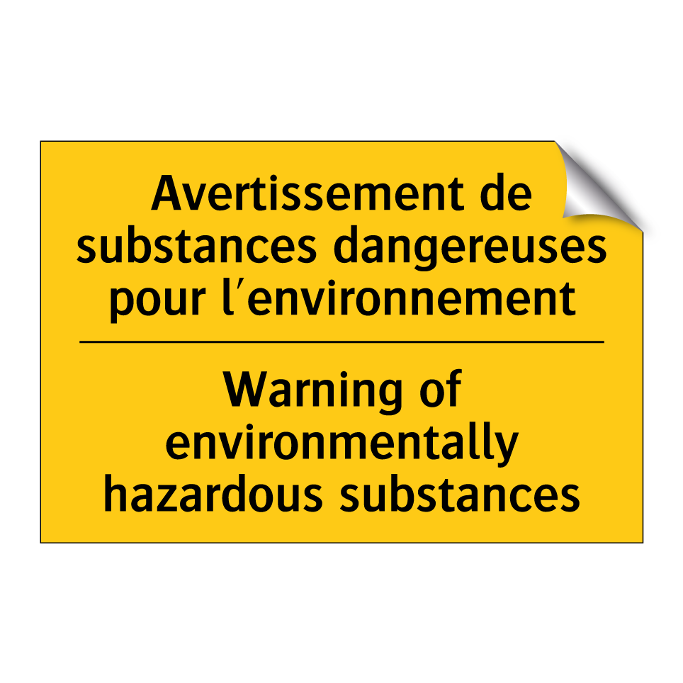 Avertissement de substances dangereuses /.../ - Warning of environmentally hazardous /.../