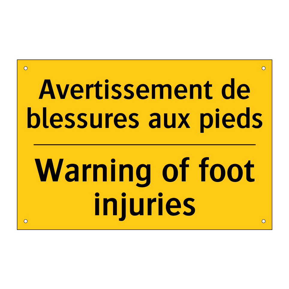 Avertissement de blessures aux /.../ - Warning of foot injuries
