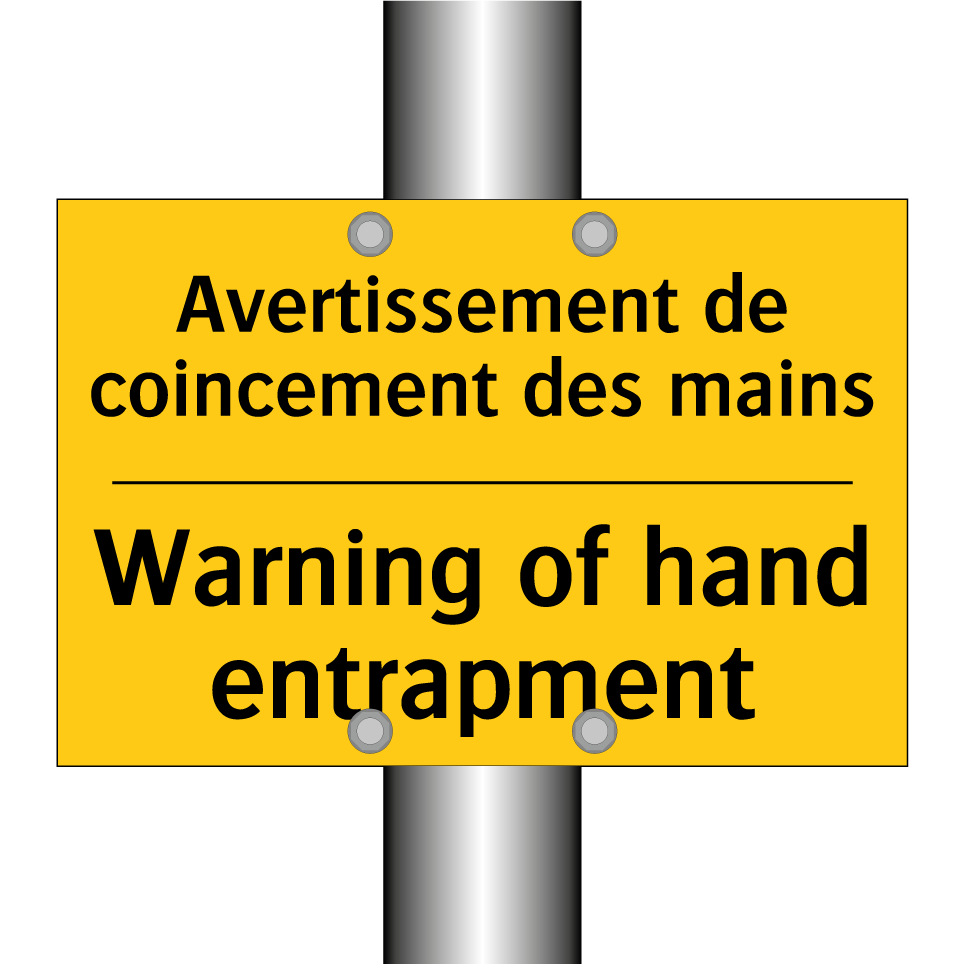 Avertissement de coincement des /.../ - Warning of hand entrapment