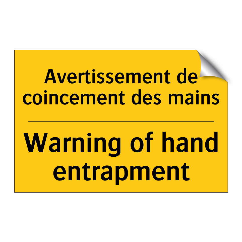 Avertissement de coincement des /.../ - Warning of hand entrapment