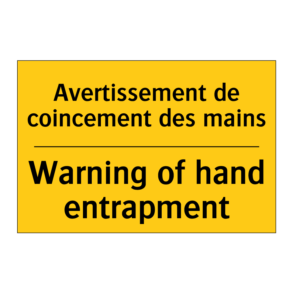 Avertissement de coincement des /.../ - Warning of hand entrapment