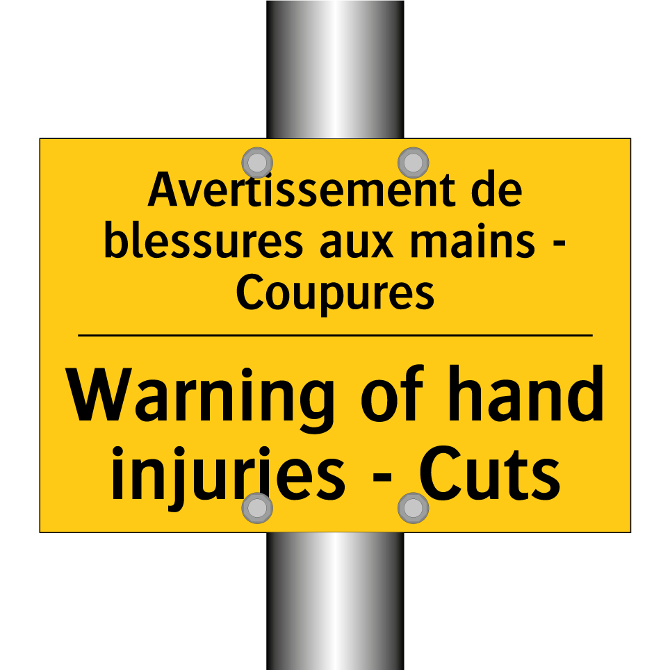 Avertissement de blessures aux /.../ - Warning of hand injuries - Cuts /.../