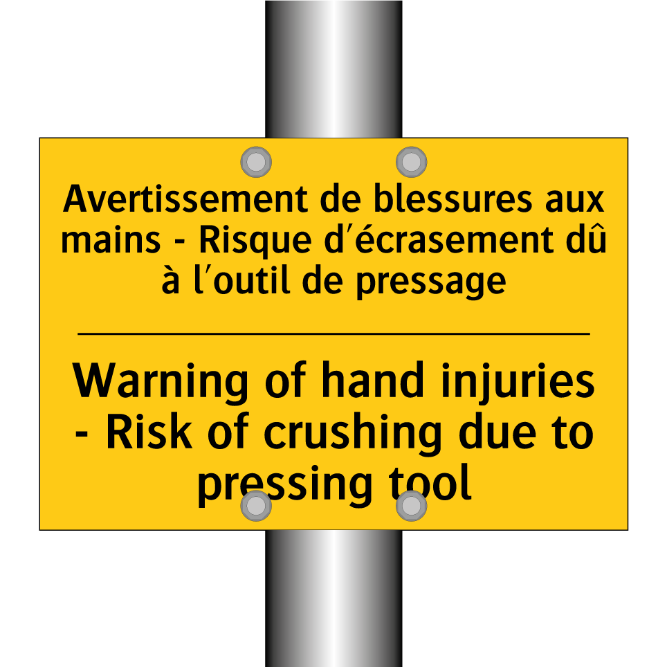 Avertissement de blessures aux /.../ - Warning of hand injuries - Risk /.../