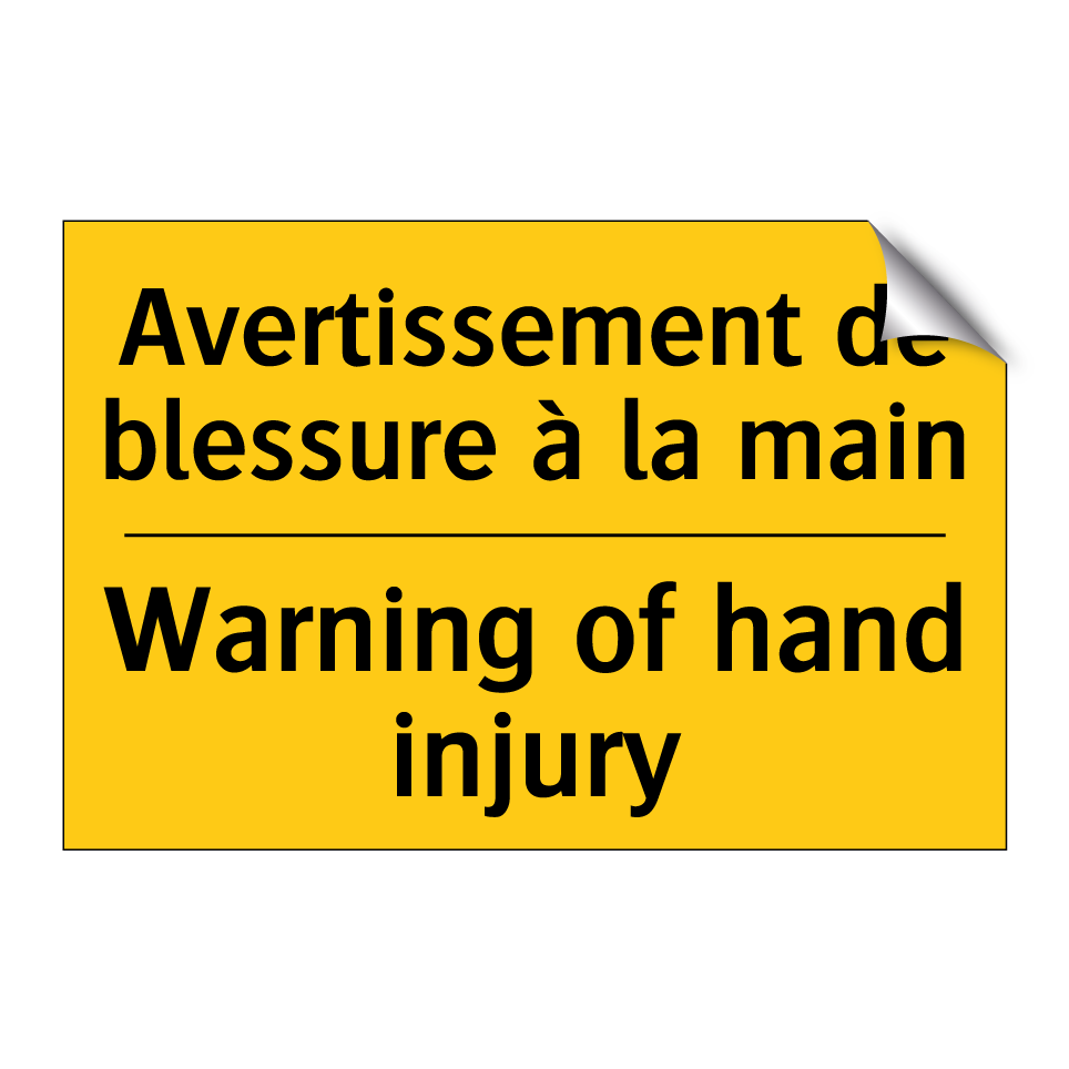 Avertissement de blessure à la /.../ - Warning of hand injury