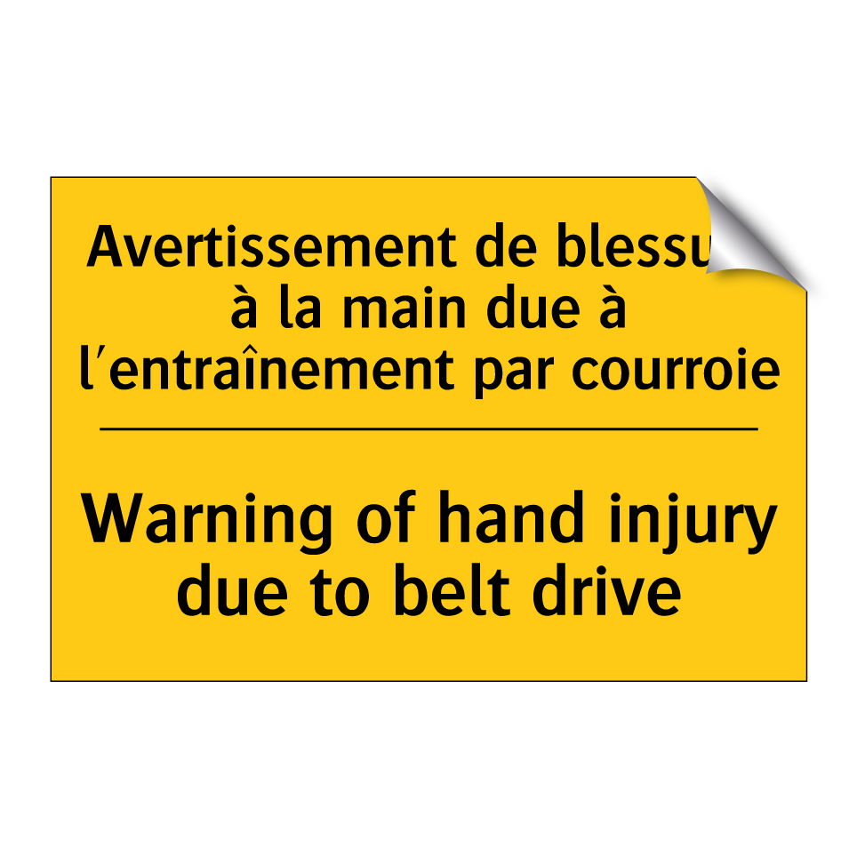Avertissement de blessure à la /.../ - Warning of hand injury due to /.../