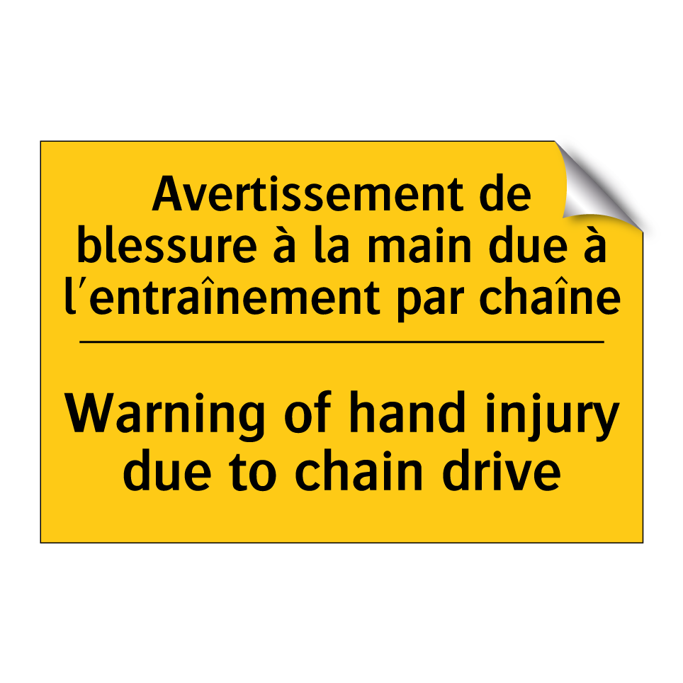 Avertissement de blessure à la /.../ - Warning of hand injury due to /.../