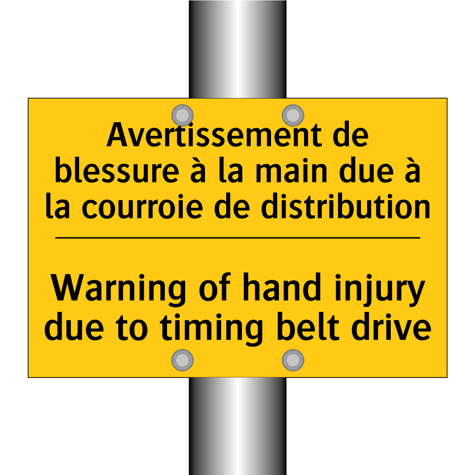 Avertissement de blessure à la /.../ - Warning of hand injury due to /.../