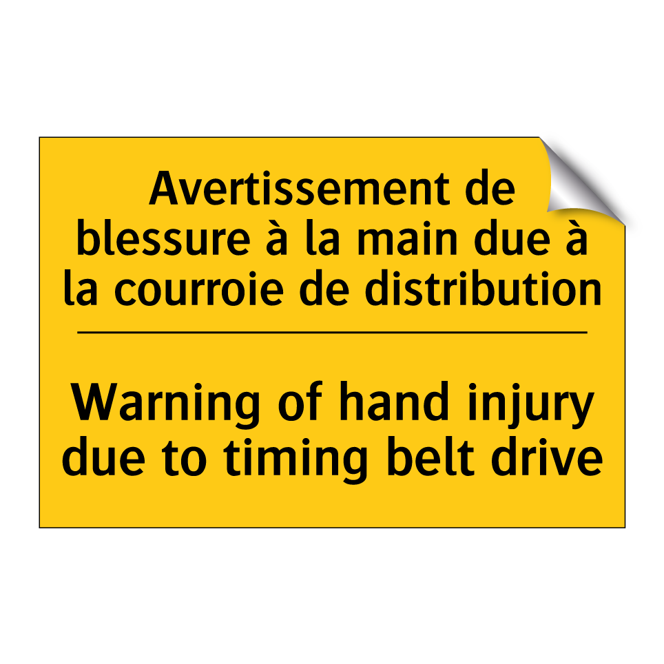 Avertissement de blessure à la /.../ - Warning of hand injury due to /.../