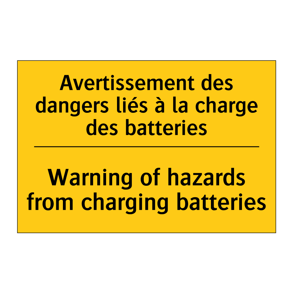 Avertissement des dangers liés /.../ - Warning of hazards from charging /.../