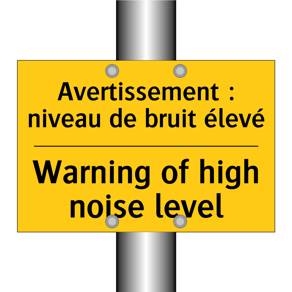 Avertissement : niveau de bruit /.../ - Warning of high noise level
