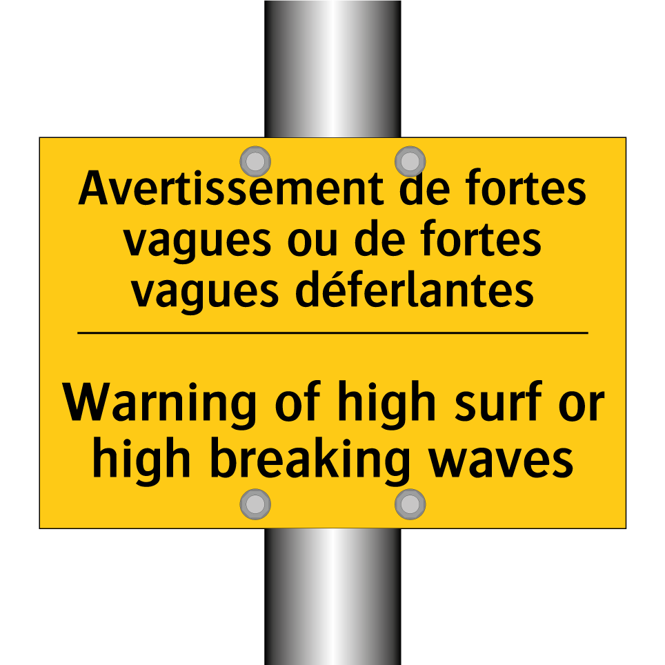 Avertissement de fortes vagues /.../ - Warning of high surf or high breaking /.../