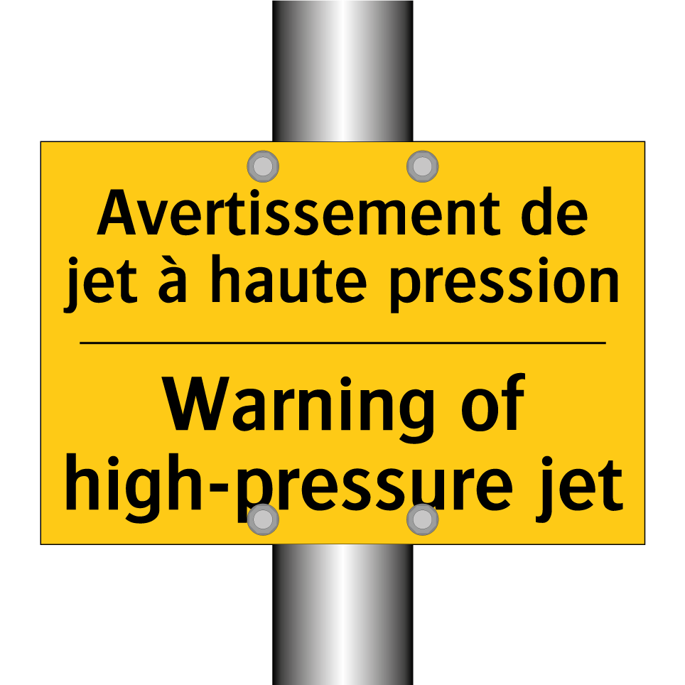 Avertissement de jet à haute pression /.../ - Warning of high-pressure jet