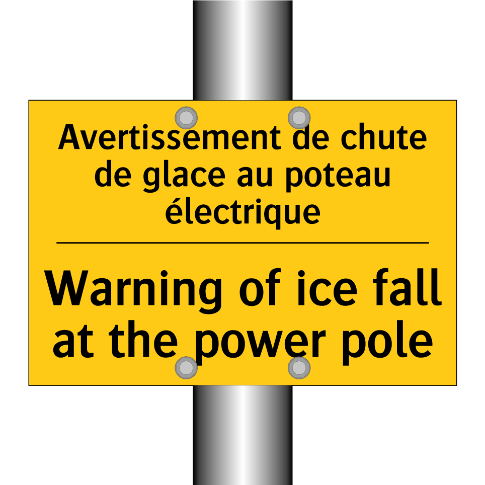 Avertissement de chute de glace /.../ - Warning of ice fall at the power /.../