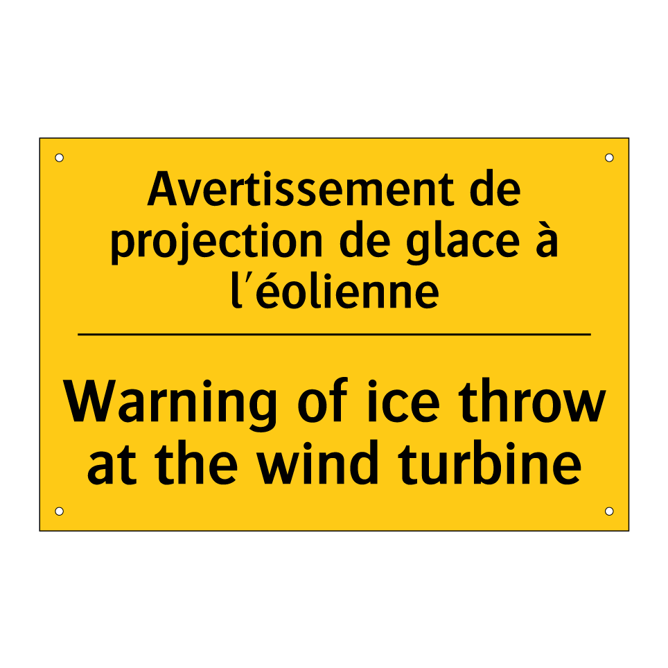 Avertissement de projection de /.../ - Warning of ice throw at the wind /.../