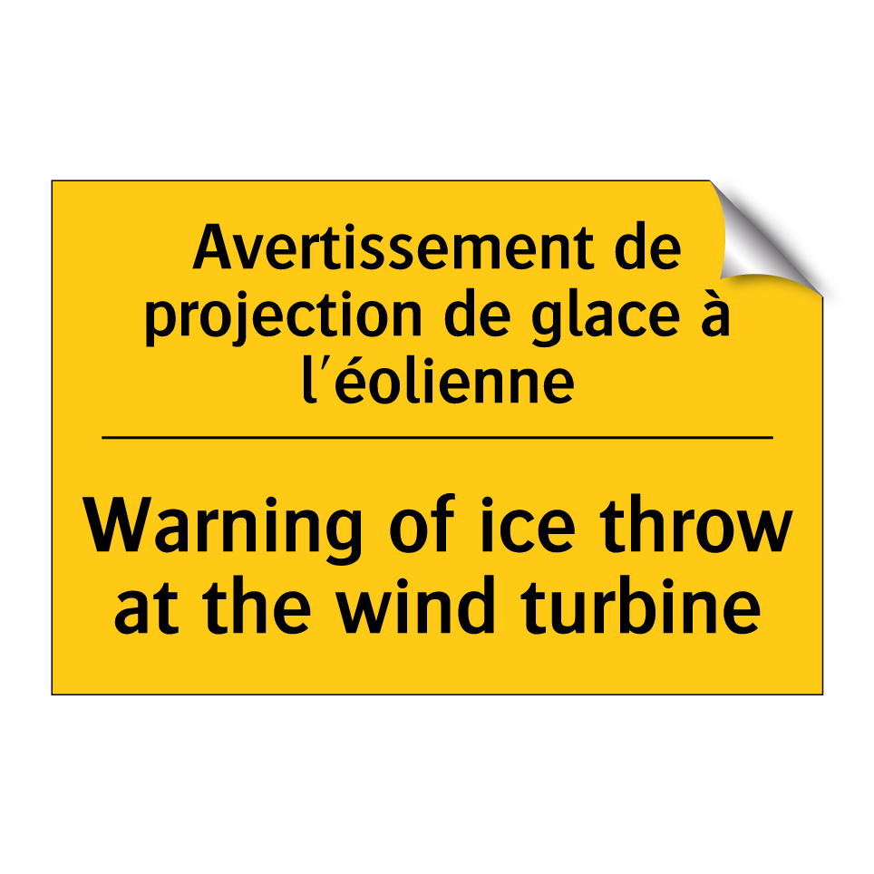 Avertissement de projection de /.../ - Warning of ice throw at the wind /.../
