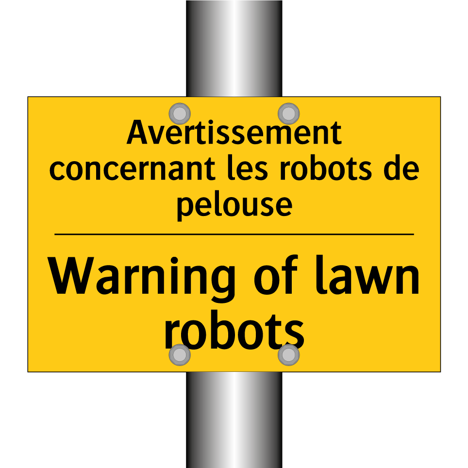 Avertissement concernant les robots /.../ - Warning of lawn robots