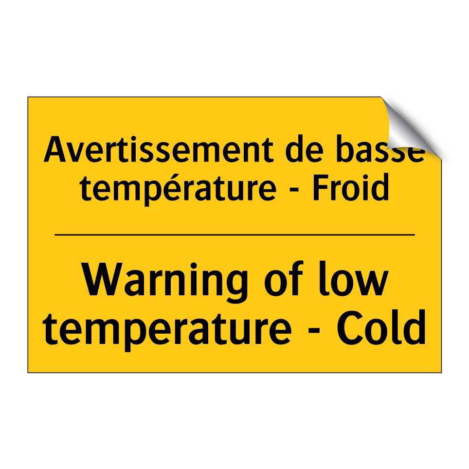 Avertissement de basse température /.../ - Warning of low temperature - Cold /.../