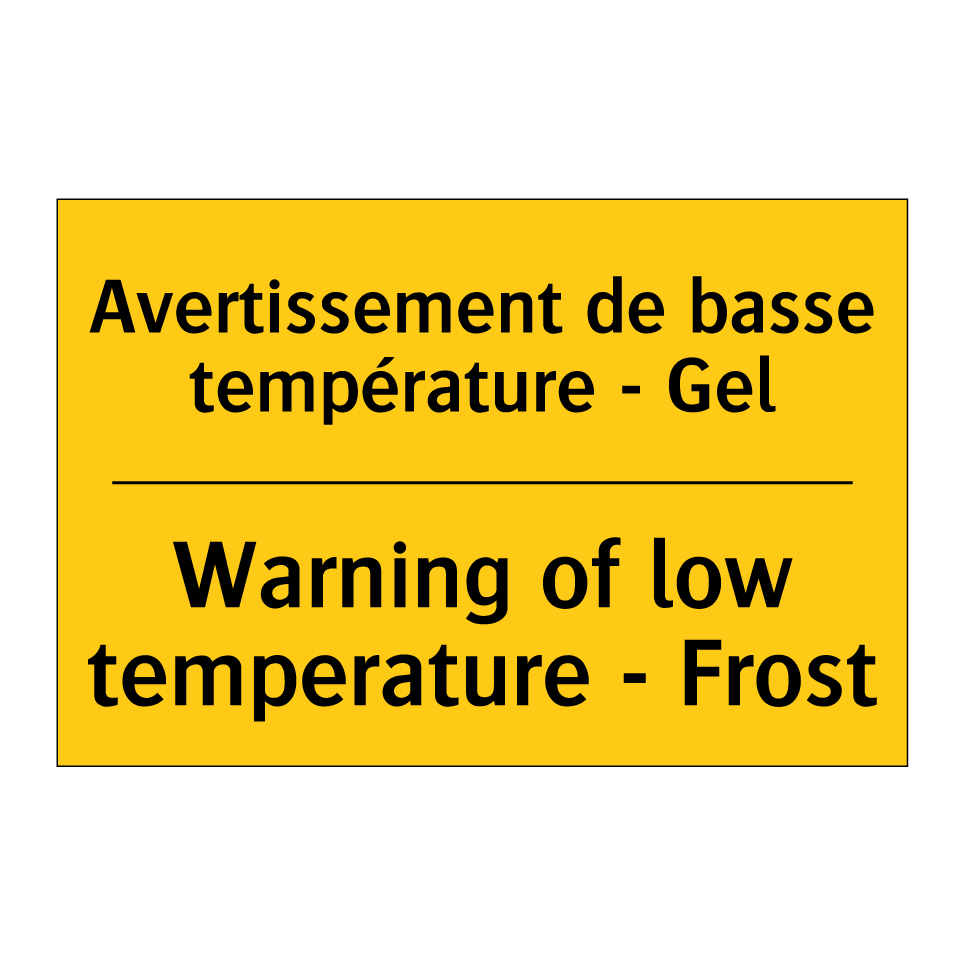 Avertissement de basse température /.../ - Warning of low temperature - Frost /.../