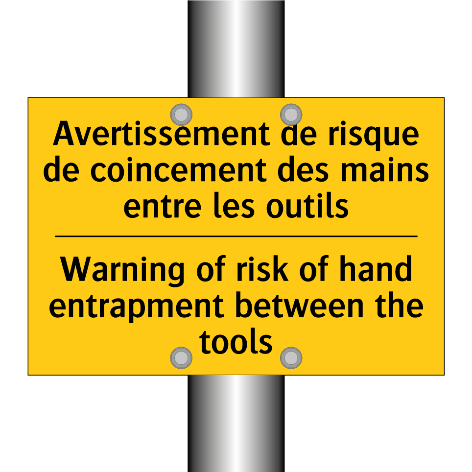 Avertissement de risque de coincement /.../ - Warning of risk of hand entrapment /.../