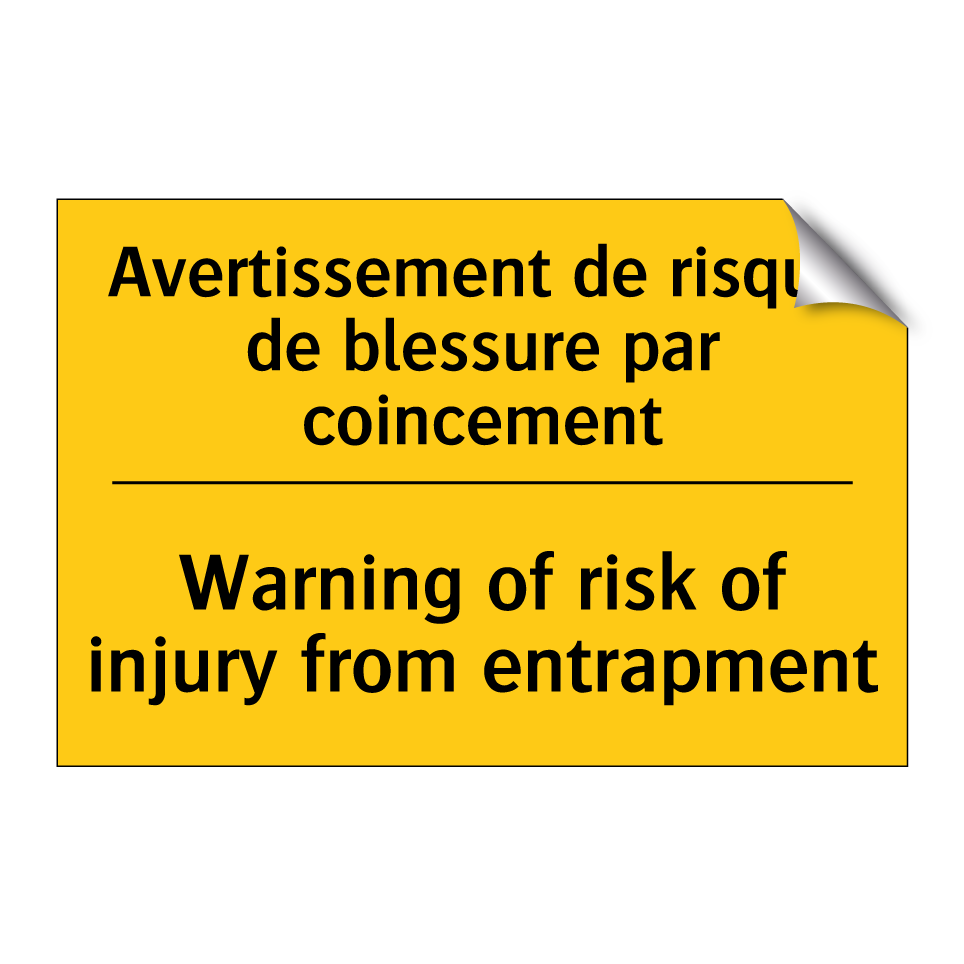 Avertissement de risque de blessure /.../ - Warning of risk of injury from /.../