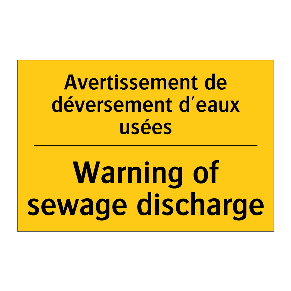 Avertissement de déversement d'eaux /.../ - Warning of sewage discharge