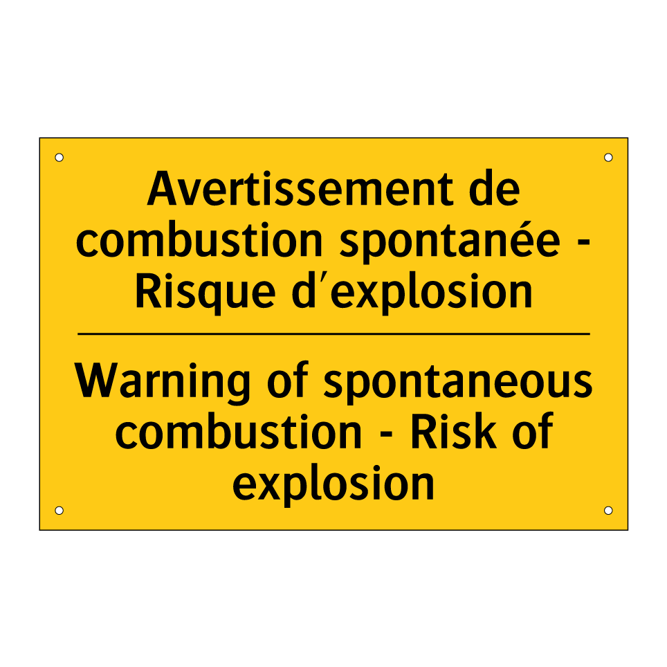 Avertissement de combustion spontanée /.../ - Warning of spontaneous combustion /.../