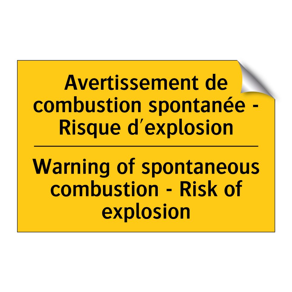 Avertissement de combustion spontanée /.../ - Warning of spontaneous combustion /.../