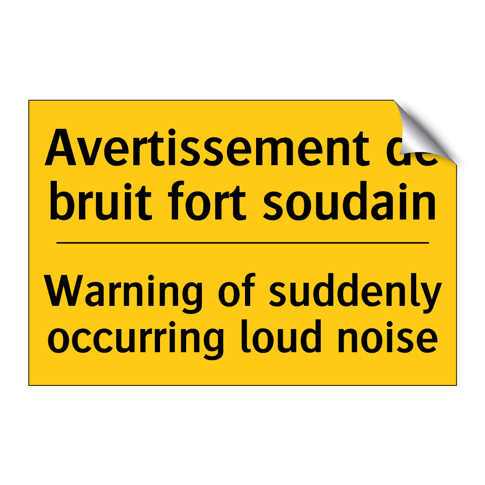 Avertissement de bruit fort soudain /.../ - Warning of suddenly occurring /.../
