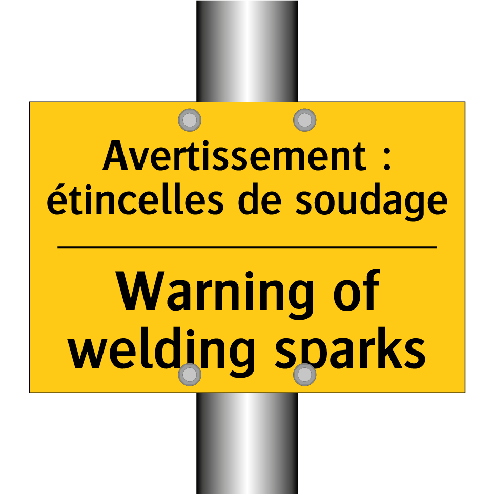 Avertissement : étincelles de /.../ - Warning of welding sparks