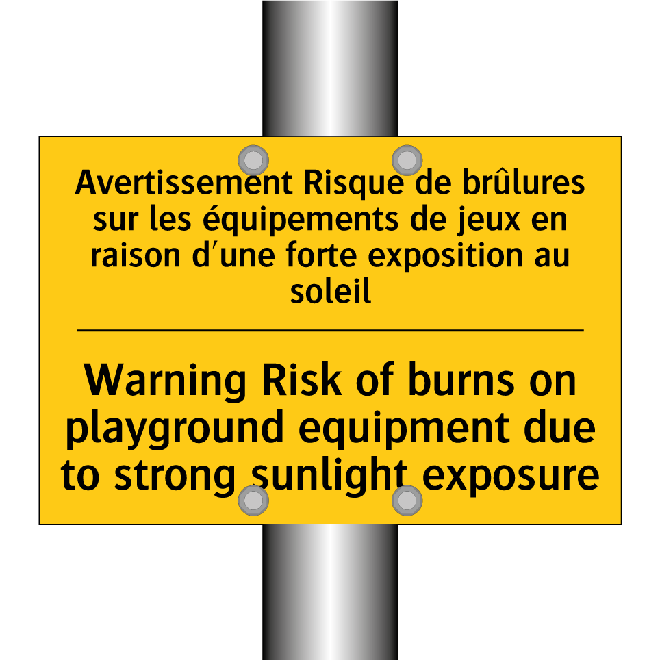 Avertissement Risque de brûlures /.../ - Warning Risk of burns on playground /.../