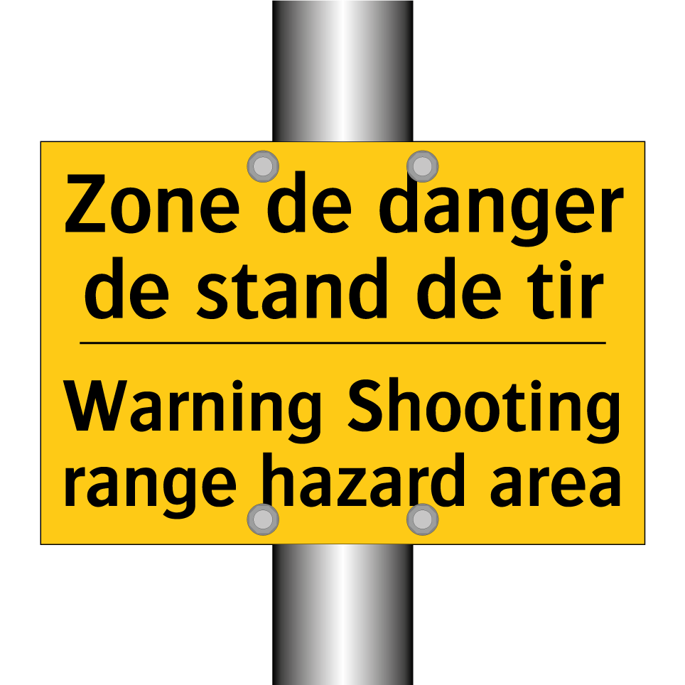 Zone de danger de stand de tir - Warning Shooting range hazard /.../