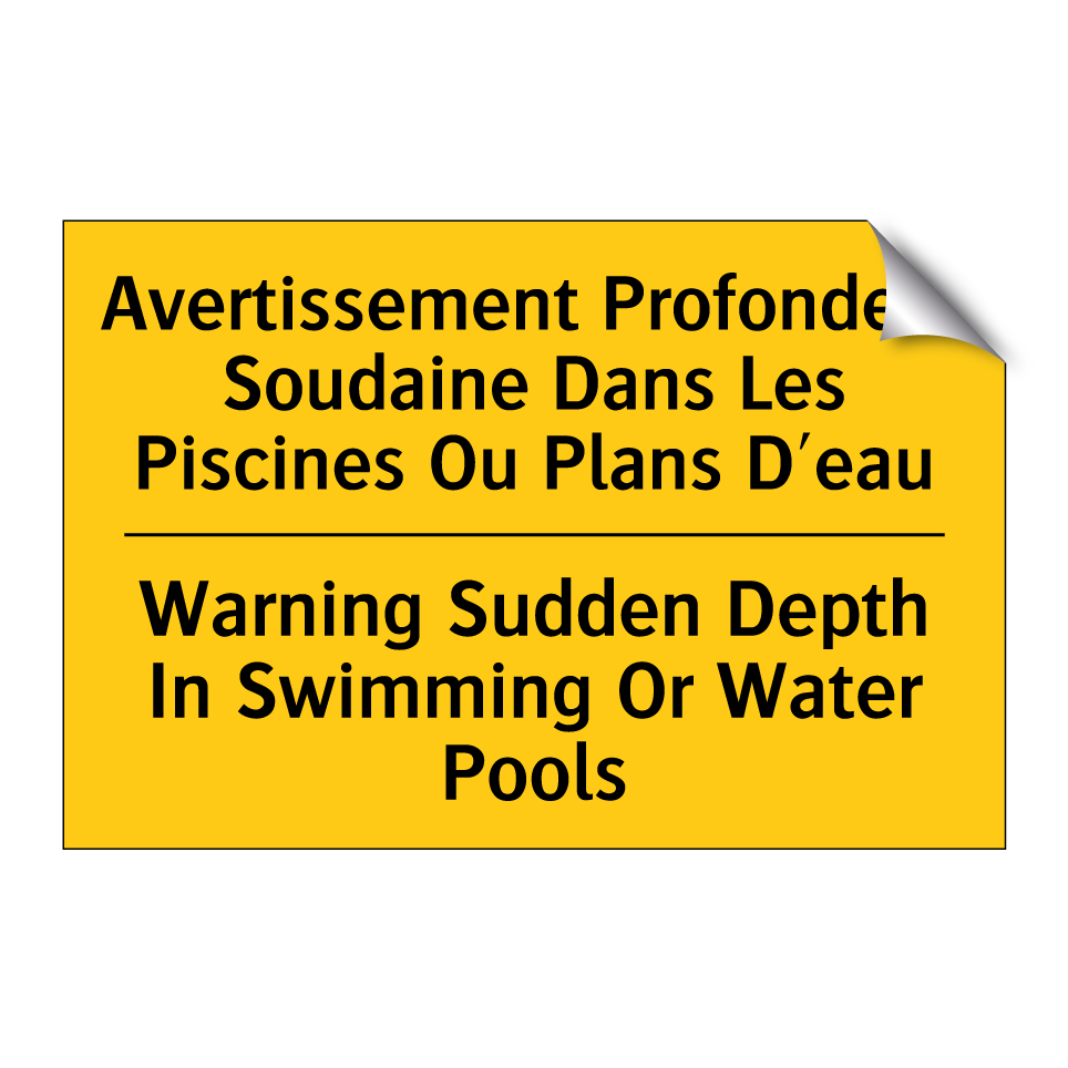 Avertissement Profondeur Soudaine /.../ - Warning Sudden Depth In Swimming /.../