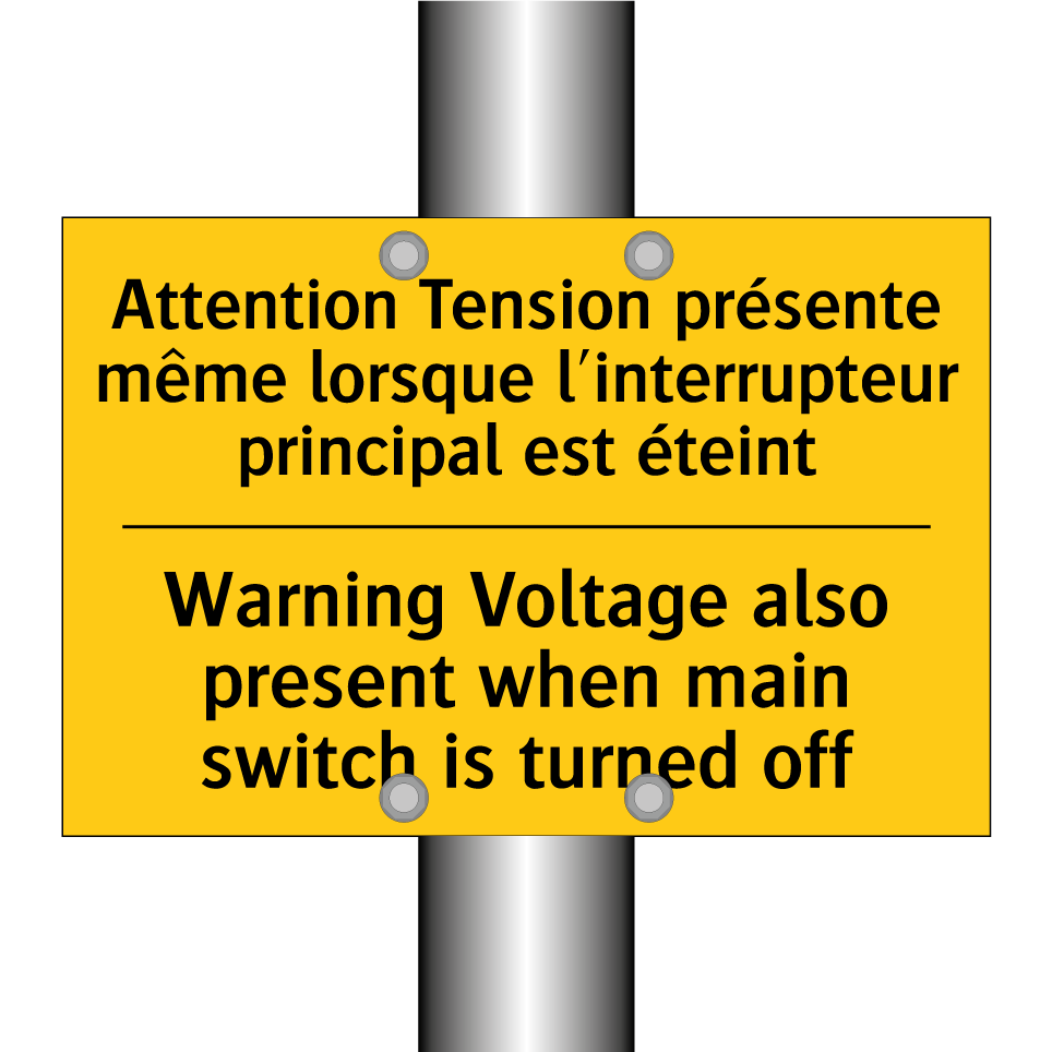 Attention Tension présente même /.../ - Warning Voltage also present when /.../