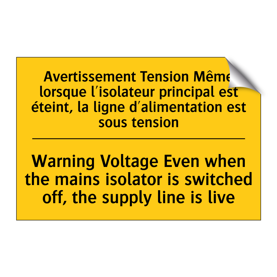 Avertissement Tension Même lorsque /.../ - Warning Voltage Even when the /.../