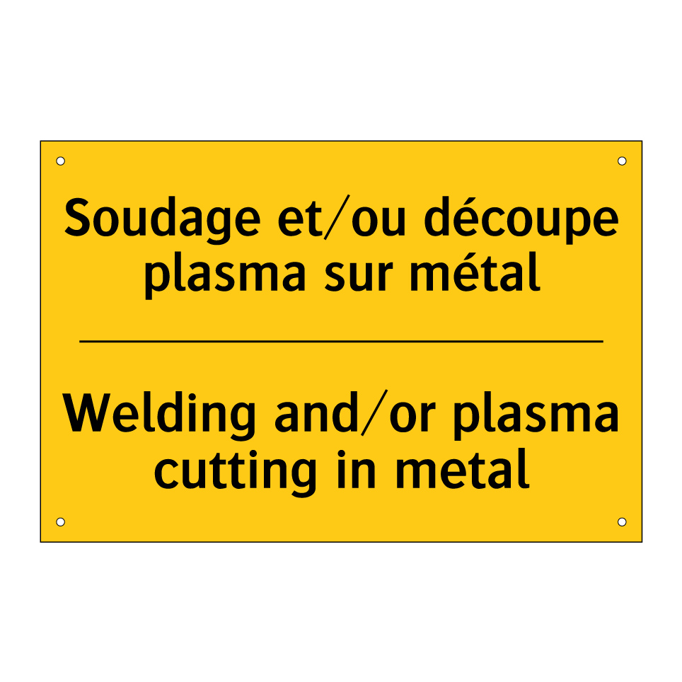 Soudage et/ou découpe plasma sur /.../ - Welding and/or plasma cutting /.../