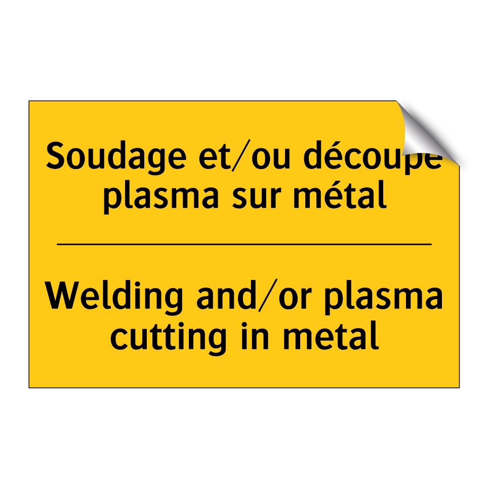 Soudage et/ou découpe plasma sur /.../ - Welding and/or plasma cutting /.../