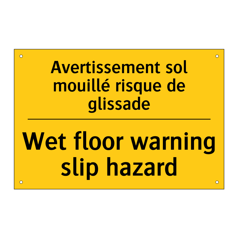 Avertissement sol mouillé risque /.../ - Wet floor warning slip hazard
