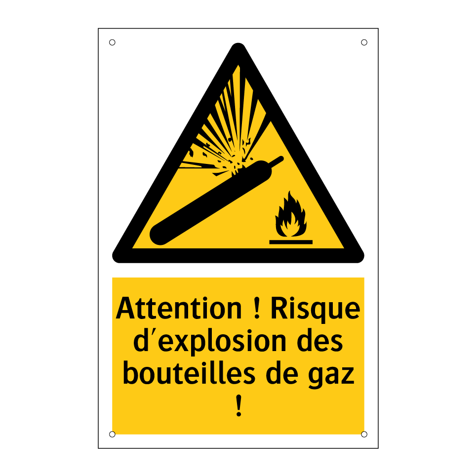 Attention ! Risque d'explosion des bouteilles de gaz !