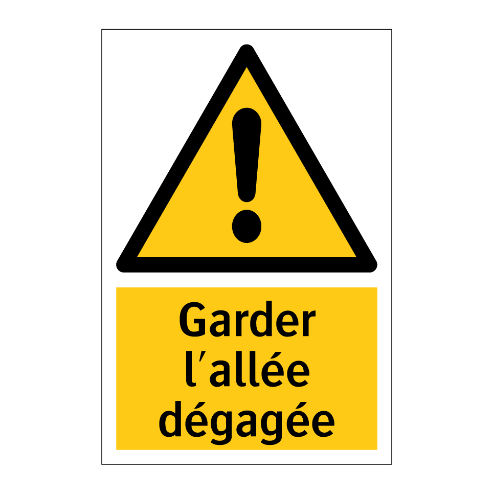 Garder l'allée dégagée